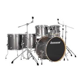 Ludwig Le622028nc Evolution 6-piece Drum Set With Hardware 22 Inch Kick Platinum Sparkle