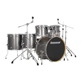 Le622028nc Ludwig Evolution 6-piece Drum Set With Hardware 22 Inch Kick Platinum Sparkle