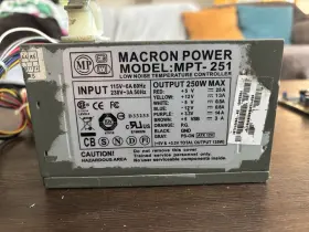 Mpt-251 Macron Power 250 Watt Atx Supply Low Noise Temperature Controller