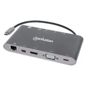 152808 Manhattan Usb-c Dock/hub With Card Reader Ports X8 To Hdmi Audio 3.5m