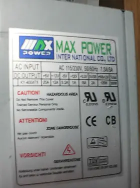 E210743 Max Power 300w Computer Supply Ac115/230v 50/60hz 7.5a/5a