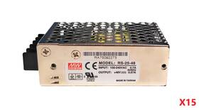 Mean Well Rs-25-48 Lot Of 15 48v 0.57a 25w Din Rail Power Supplies 100-240vac