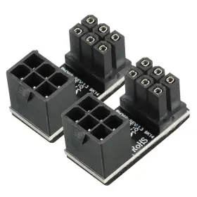 Mea231114ee000012 Meccanixity Atx 6 Pin Female To Male 180 Angled Power Adapter Graphics Card 2pcs