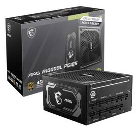 Msi Mag-a1000l Pcie 5 Gaming Power Supply 1000w 80 Plus Gold Full Modular Psu
