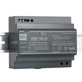 Nvvv 728171187336 Hdr-150-24 Ultra Slim Step-shape Din Rail Power Supply 24volt 5.31amp 127.4watt