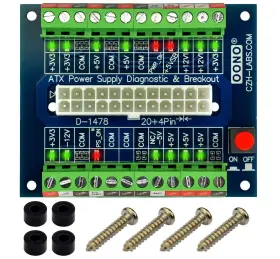 Oono 954525592875 24/20-pin Atx Dc Power Supply Diagnostic/breakout Board Module