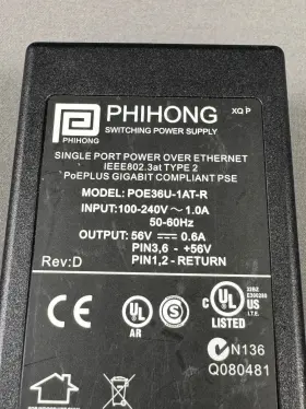Poe36u-1at-r Phihong Poe Single Port Power Over Ethernet - Preowned