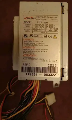 100-127 Powernet Pwp165h Pwp 165h Power Supply Ac Input Vac 4.0 50/60hz