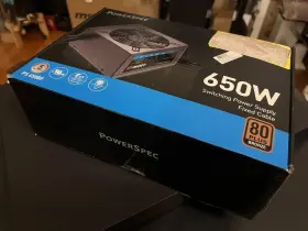 Ps-650bf Powerspec 650w Power Supply 80 Plus Bronze Certified Fixed Cable Non-modular Atx Psu