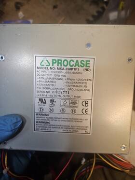 Procase Mxa-250ptfi Nd Power Supply