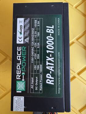 Replace Power Rp-atx-1000-bl 1000w Atx Supply 20 Pin Sata Pcie Black