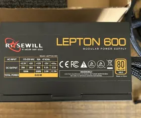 600w Rosewill 840951126332 Lepton 600 Semi-modular Power Supply 80 Plus Gold Certified