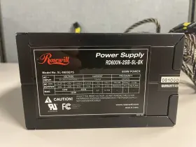 Rd600n-2sb-sl-bk Rosewill 600w Computer Power Supply - Blue Led Used Tested