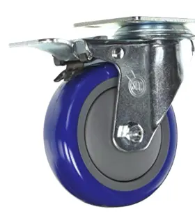 B00w5lrxma Service Caster 4 Pack Blue Swivel Brakes Inch