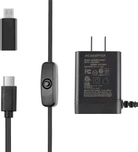 Sd04 Smraza 5.1v 3a Power Supply Compatible With Raspberry Pi 4 On/off Switch Usb-c