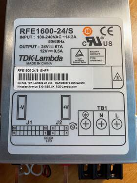 Tdk Rfe1600-24 Tdk-lambda Rfe1600-24/s 24v 67amp Power Supply