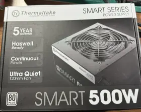 500w Thermaltake 780746640417 Smart 80 White Certified Psu Continuous Power With 120mm Ultra Quiet C
