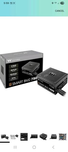 Thermaltake Psspd0750mnfabu1 Smart Bm2 80plus Bronze 750w Semi-modular Power Module Supply