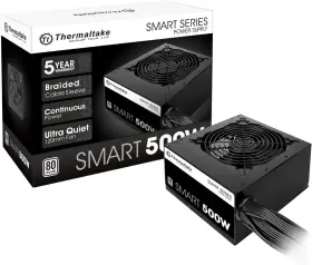 500w Thermaltake Usa Direct 445014859894 Smart 80 White Certified Psu Continuous Power With 120mm