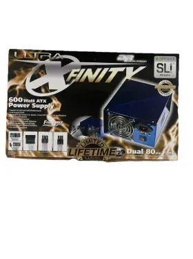 6972697564 Ultra Xfinity 600 Watt Atx Power Supply Dual 80mm Fan Nvidia Ski Ready