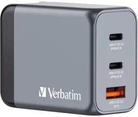 32201 Verbatim - 65w 3-port Gan Wall Charger 65 W 120 V Ac 230