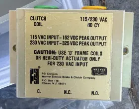 901-00-014 Warner 90100014 Psi One Shot Power Supply 115/230 60cy Nos G3