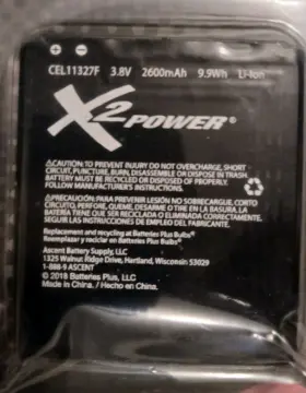 Cel11327f X2power Lithium-ion Battery 3.8v/2600mah/9.9wh Replacement