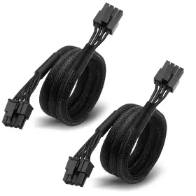 Ysiueng 738925597069 2 Pack Of Pcie Power Cable For Corsair And Thermaltake 65cm 8-pin To 6 Pin