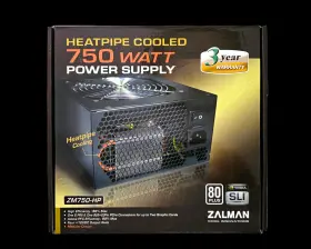 Ppa7500200 Zalman New 750 Watt Power Supply Modular Cables 80 Plus Heatpipe Cooled Zm750-hp