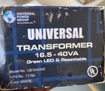 Universal Transformer White 16.5 - 40VA Green Led UB1640W Class 2 New. Price: $23.50.