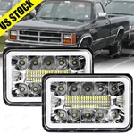 Pair 4X6'' Led Headlights Hi/lo Beam Halo Drl For Dodge Dakota 1987-1995 Truck New. Price: $30.99.