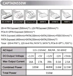 CAPTAIN550 Atx Power Supply With All Black Cables New. Price: $49.95.