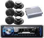 400W AMPLIFIER,6 Black 6.5" Boat Speakers& Boss Marine Usb Bluetooth Ipod Radio New. Price: $196.49.