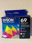 Epson 69 Black & Color Ink Cartridge Genuine Factory Sealed 4PACK New. Price: $129.00.