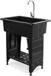 Freestanding Plastic Laundry Utility Sink With Faucet Removable Drainboard New. Price: $99.99.