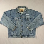 Vtg 90S Jean Jacket Large Dell-hewlett Packard Logo Round Rock Hard Copy Cafe Pre-owned. Price: $29.35.