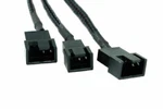 Phobya Y-cable, 4-PIN Molex To 2X (pwm) And 1X 3-PIN, 30CM, Sleeved, Black New. Price: $7.95.