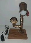 Industrial Steampunk Lamp With Power Cord Light Works Clock Is Only Decorative Used. Price: $24.95.