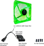 Apevia CF12SL-UGN 120MM 4PIN Molex + 3PIN Motherboard Silent Green Led Case Fan New. Price: $6.99.