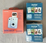 Fujifilm Instax Mini 12 Instant Camera Pastel Blue Brand W/ 80 Films New. Price: $150.00.