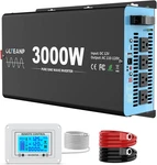 3000W Pure Sine Wave Inverter, 12V Dc To 110V Ac, 4 Outlets, Usb, Remote Control. Price: $450.99.
