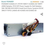 Poinwer 240W Desktop Power Supply Unit For Dell Optiplex Sff Open. Price: $29.10.