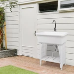Freestanding Plastic Laundry Utility Sink With Faucet Removable Drainboard New. Price: $91.99.
