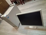 Power Mac G5 Steel Silver Tower And Cinema Display 22" Dvi Monitor. Price: $200.00.