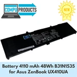 New Asus Battery 4110 Mah 48WH B31N1535 For Zenbook UX410UA / UX410UQK. Price: $32.00.