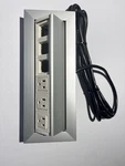 Byrne In-desk Power Module BE01820 3 Ac Outlets, Data Ports, Flip-up, Silver Used. Price: $19.75.