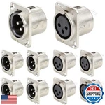 Dkardu Xlr 3-PIN And Female Plug Socket Panel Mount Adapter (10 Pack) New. Price: $27.99.