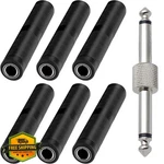 Dkardu 1/4" Trs Ts Female To Coupler 6.35MM Jack Adapter 7PK New. Price: $20.00.
