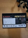 Aresgame Agv Series 500W Power Supply, 80 Plus Bronze Certified, Non Modular Used. Price: $25.00.