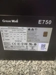 Asus Greatwall E750 Gold Power Supply Used. Price: $79.99.